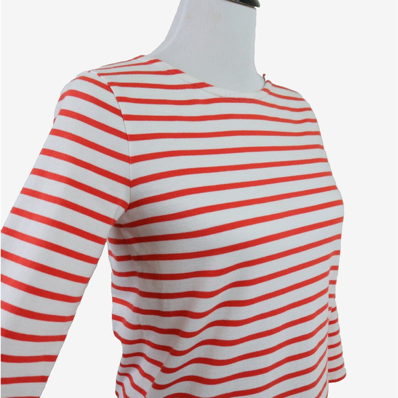 J Crew Size XS Open Tie Back Top Mariner Cloth Orange White Stripe - Picture 8 of 10